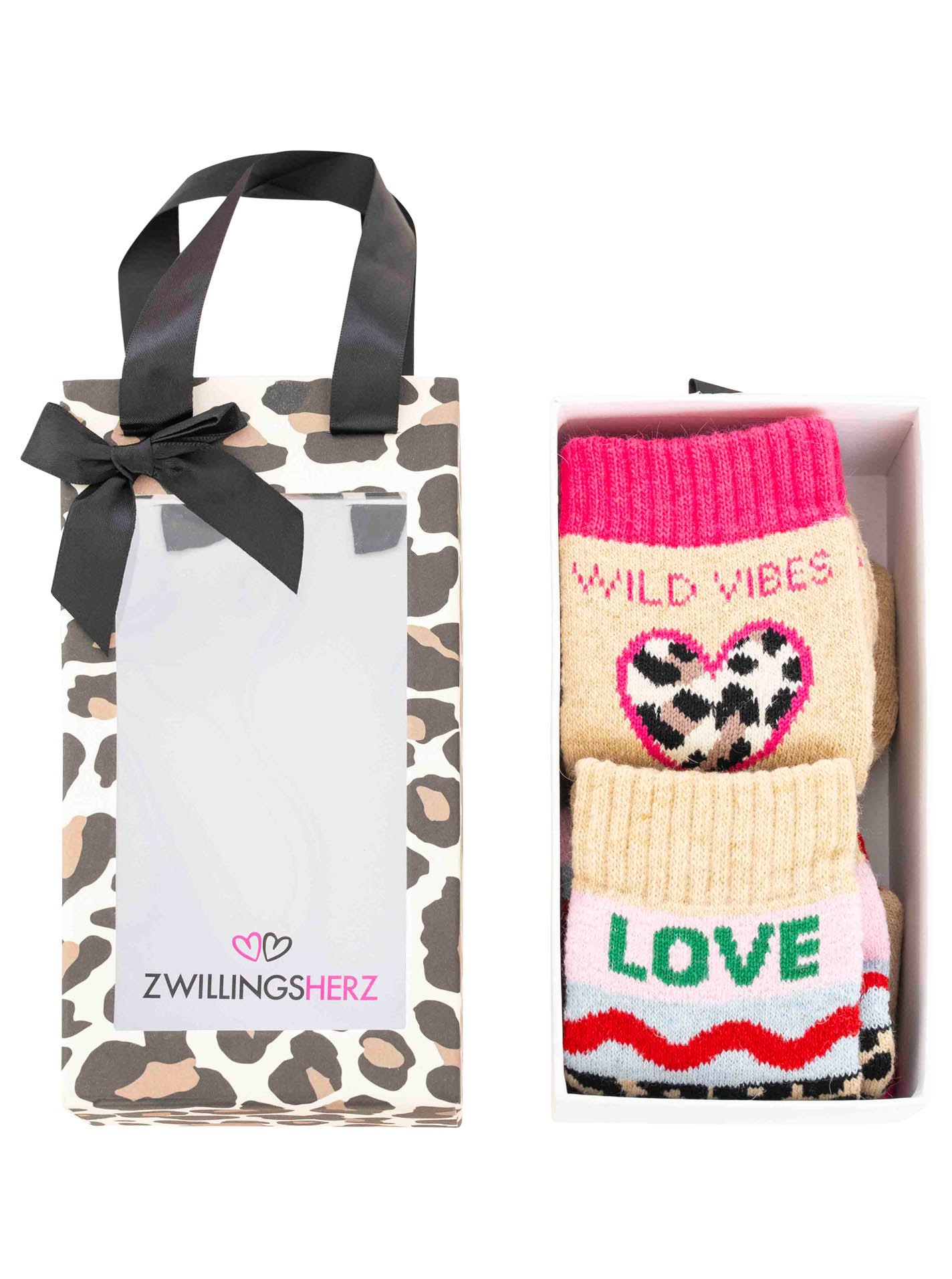 2er Pack Gifting Box Socken "Wild Love"