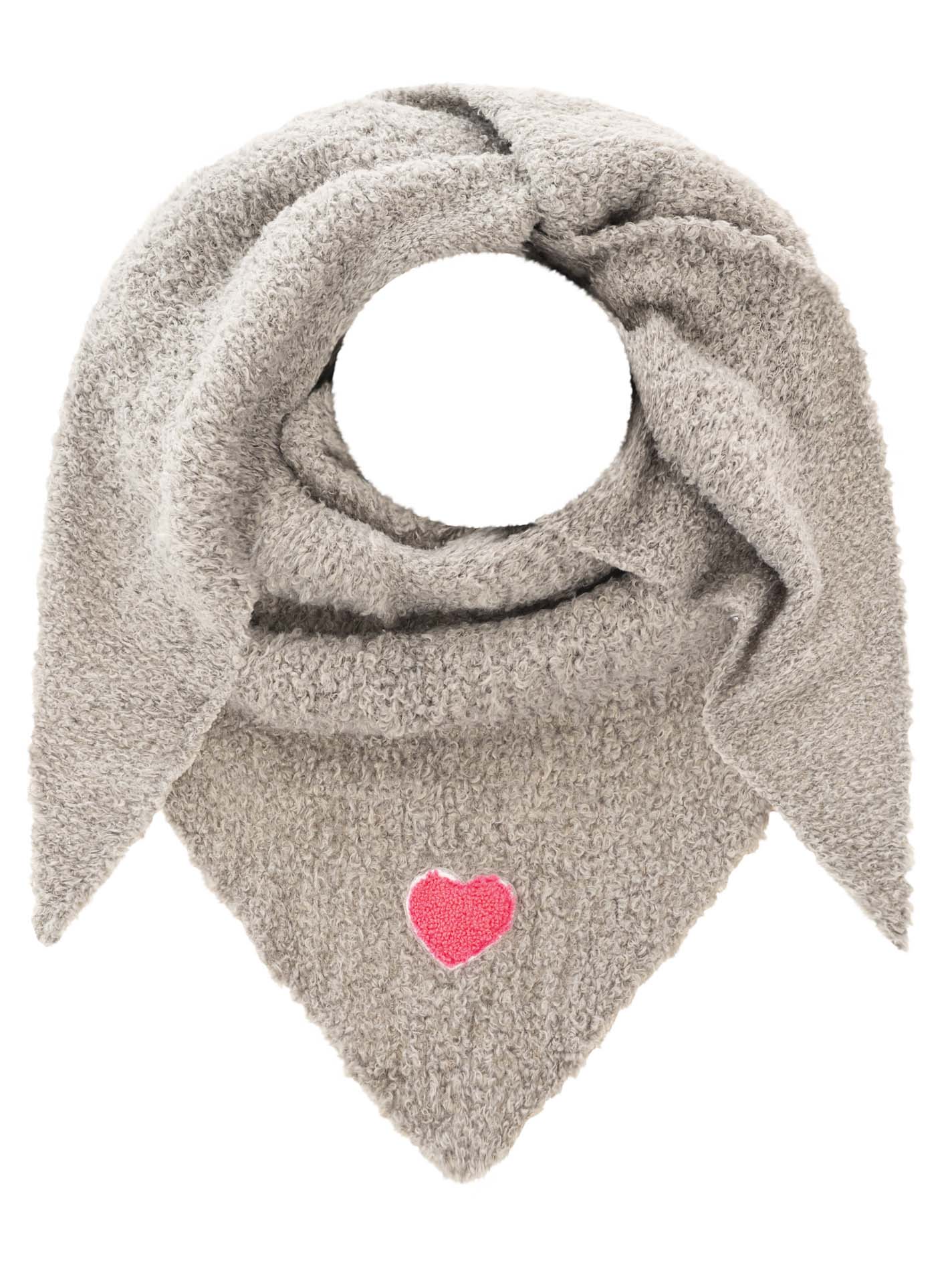 Dreieckstuch Bouclé "Herz Patch"