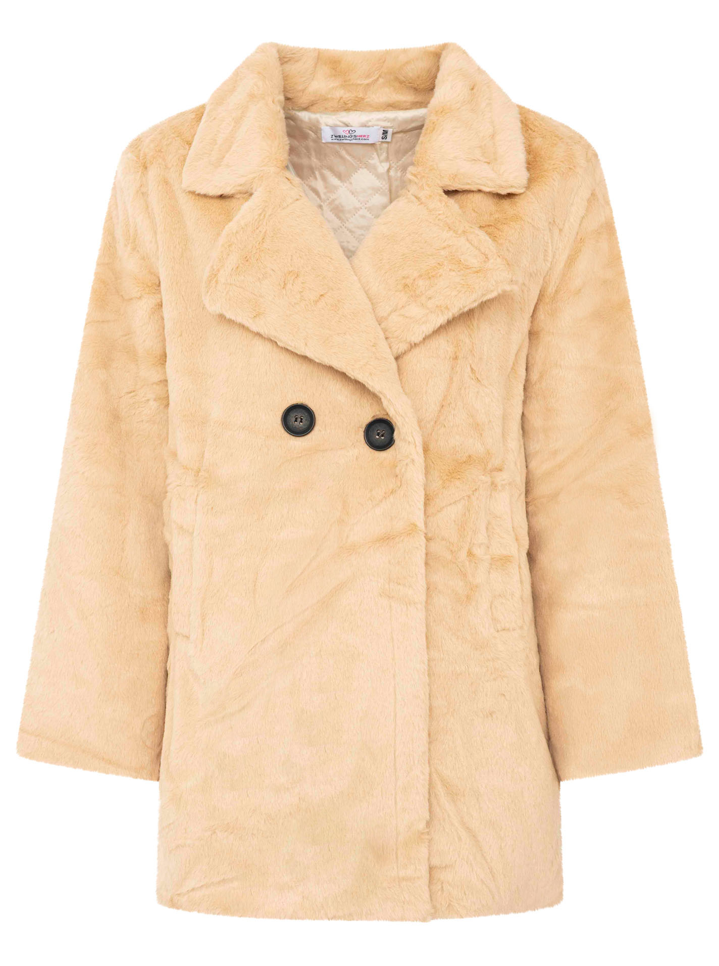 Jacke Fake Fur Doppelreiher "Uni"