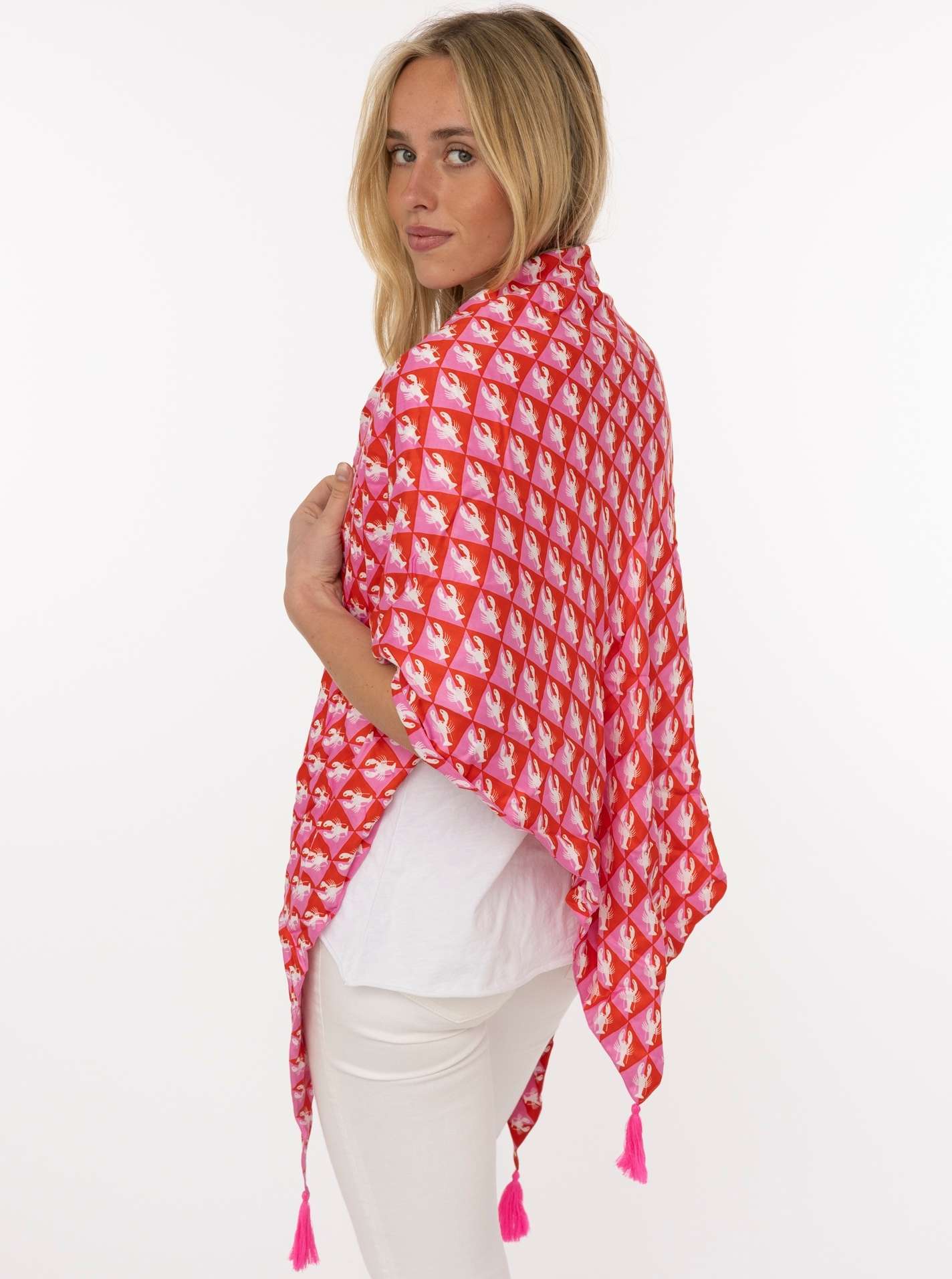 Dreieckstuch Organic Bamboo "Geometric Lobster"