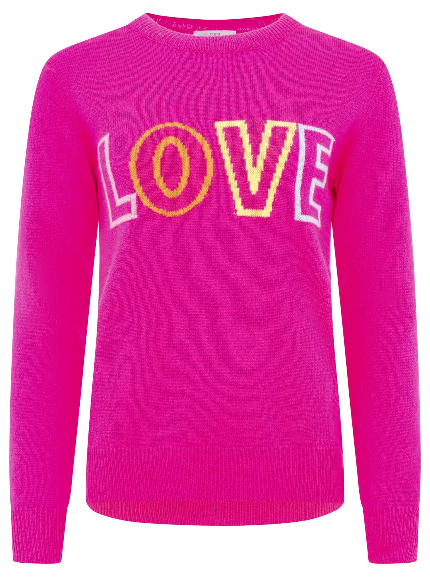 100% Cashmere Rundhals Pullover "LOVE"