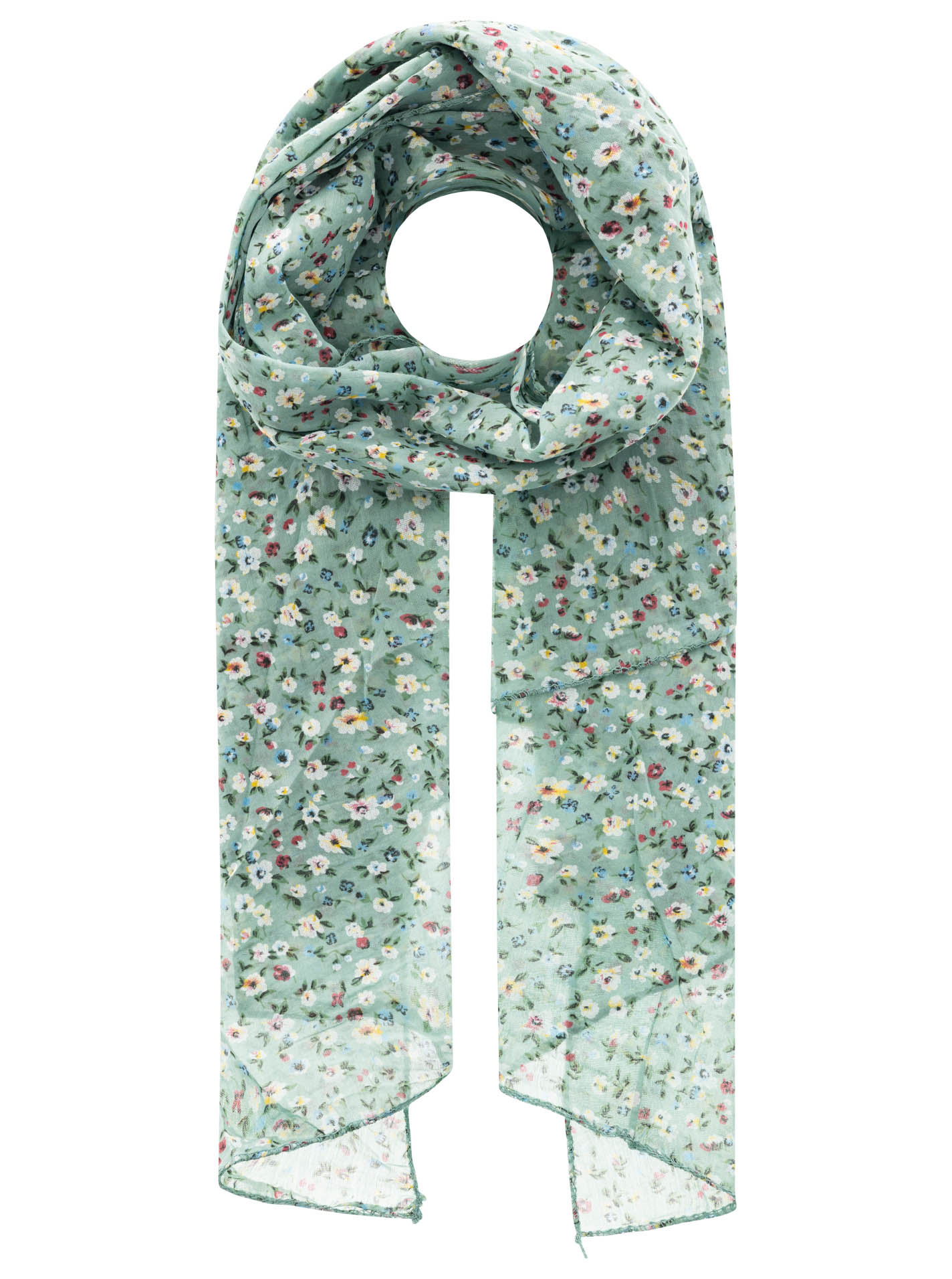 Schal BW/Seide "Kleine Blüten"
