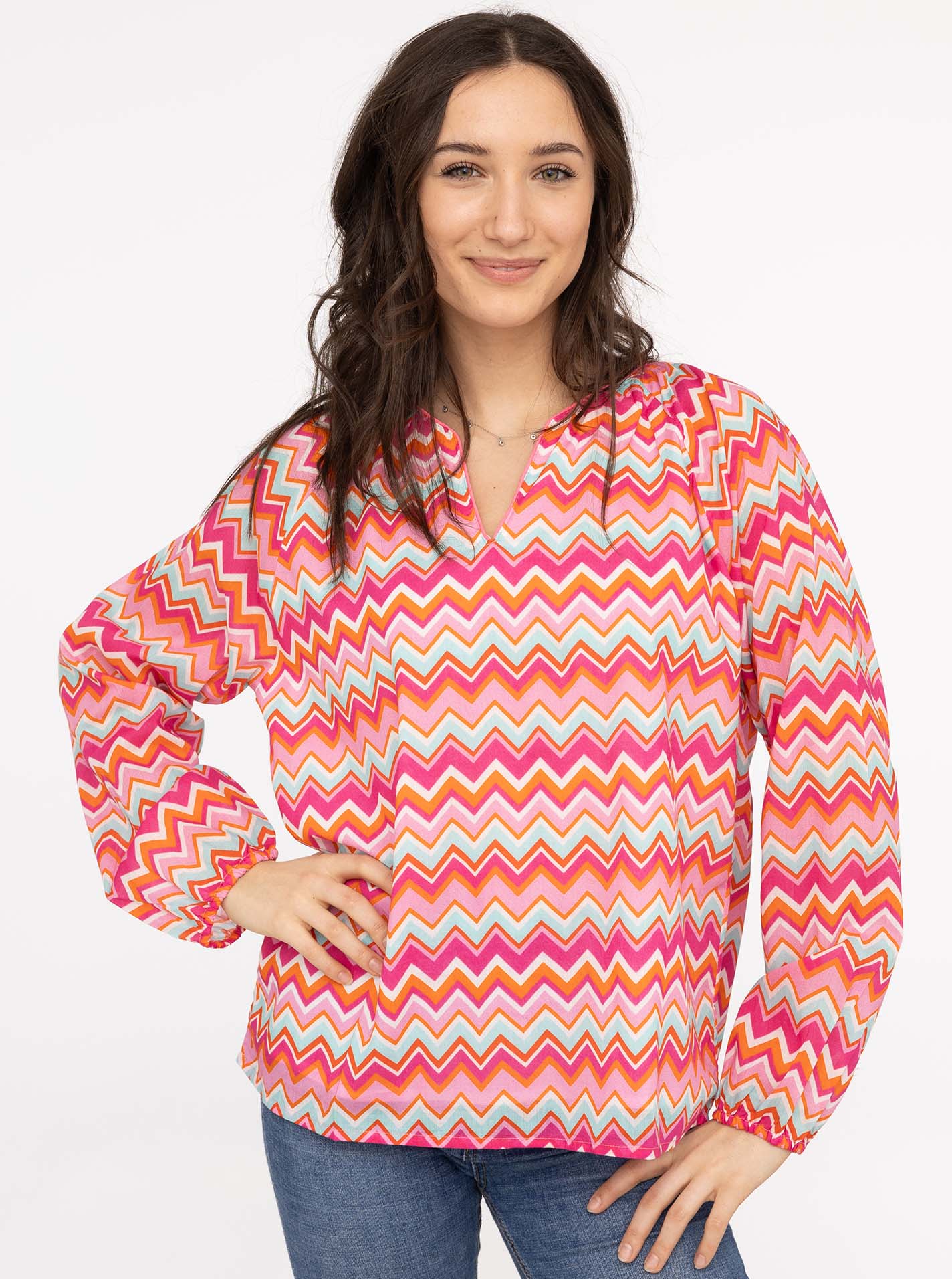 Bluse BW "Colorful ZickZack"