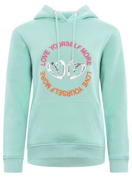 Hoodie BW Paillette "Love Peace Hope"