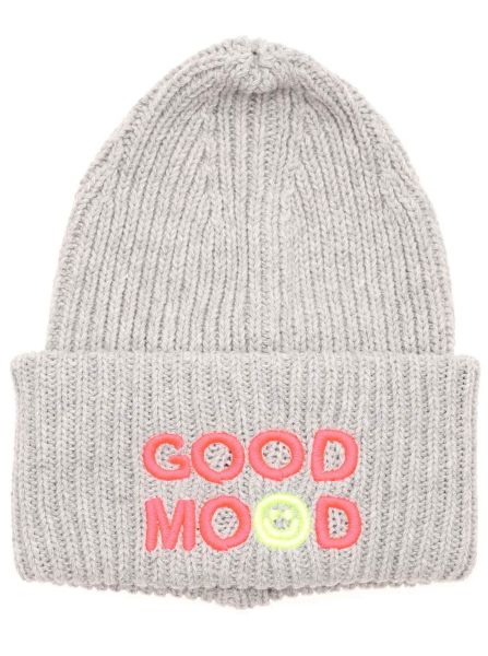 Grobstrick Mütze Wolle Umschlag "Good Mood"
