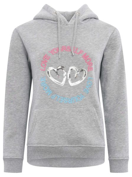 Hoodie BW Paillette "Love Peace Hope"